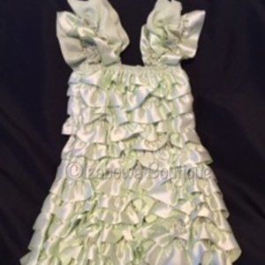 Sage Green Satin Romper Dress (2) SAGERDL NWT Boutique